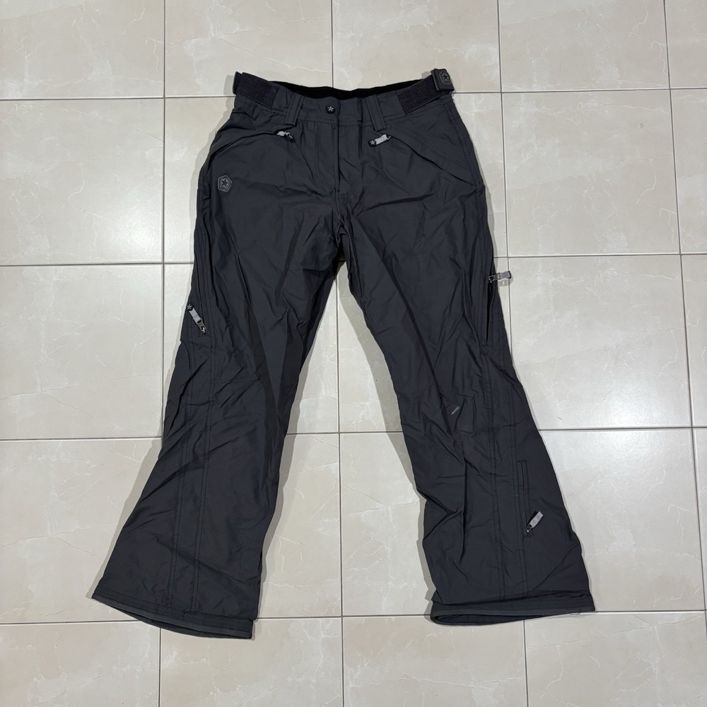 Vintage Sessions Snowboard Pants Gray Men's Small Y2K Ski Waterproof Winter Snow